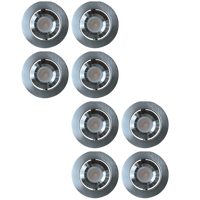 Outdoor Landscape Lighting LED 12V Low Voltage CB05 4x/8x/12x Package 1.5W DC12V Low Voltage Round LED Cast Aluminum Recessed Cabinet Puck Light Down Lighting Fixture 3000K or 5000K Silver 8 Pack