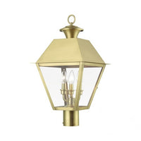 Outdoor Landscape Lighting LED 12V Low Voltage Wentworth Candelabra Base 3 Light Bulb Sockets Outdoor Large Post Top Lantern 12
