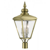 Outdoor Landscape Lighting LED 12V Low Voltage Adams Candelabra Base 3 Light Bulb Sockets Outdoor Large Post Top Lantern 10.625