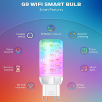 Outdoor Landscape Lighting LED 12V Low Voltage RGBCW G9 3W Smart WI-FI and Voice Control 120V Line Voltage LED Light Bulb 2 and 4 Pack, Energy Saving RGBCW Color Changing 2700K-6500K 120V Outdoor LED Bulb Compatible with Alexa and Google Assistant