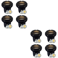 Outdoor Landscape Lighting LED 12V Low Voltage UNB06 4x/8x/12x Package Cast Brass 12V Low Voltage Round Grill LED In-Ground Well Light IP65 Waterproof with MR16 5W 3000K Bulb Black Brass 8 Pack