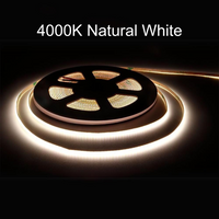 Outdoor Landscape Lighting LED 12V Low Voltage SLD35 Dotless Linear LED 3mm Width, 3000K/4000K/6500K 1.46W/ft COB Strip Lights IP20 Low Voltage DC12V/24V Tape Light 4000K Natural White