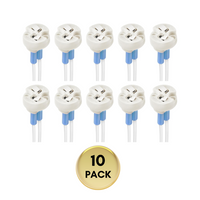 Outdoor Landscape Lighting LED 12V Low Voltage Ceramic Socket Adapter for G4, G6.35, MR11, MR16 Bulbs Package – 12V-250V Heat-Resistant Light Bulb Holder for Halogen and LED – Replacement Connector 10 Pack