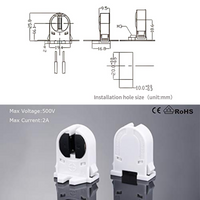 Outdoor Landscape Lighting LED 12V Low Voltage Plastic Sockets for T5 Bulbs and Lamps Package – 2A 12V-500V Max 80W Heat-Resistant Light Bulb Holder for G5 Based LED and Fluorescent Tune Lights – Replacement Sockets