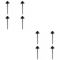 Outdoor Landscape Lighting LED 12V Low Voltage PL80B with G4 3W 3000K 4x/8x/12x Package Solid Brass Mushroom Hat Path Light - Light Bronze Finish Low Voltage Landscape Lighting 8 Pack