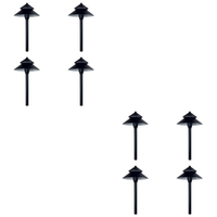 Outdoor Landscape Lighting LED 12V Low Voltage CDPA77 4x/8x/12x Package 3W 12V AC/DC Low Voltage Two-Tier Mushroom Hat 5CCT Integrated LED Aluminum Path Light 8 Pack