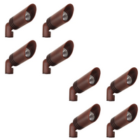 Outdoor Landscape Lighting LED 12V Low Voltage KL109 4x/8x/12x Package G4 3W 2700K Warm White Integrated LED 12V AC/DC Aluminum Low Voltage Landscape Lighting Spotlight Rust Brown 8 Pack