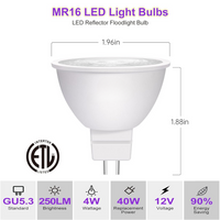 Outdoor Landscape Lighting LED 12V Low Voltage MR16 GU5.3 6-Pack 4W Purple LED Light Bulb, Energy Saving 12V Outdoor Holiday and Party Lighting