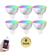 Outdoor Landscape Lighting LED 12V Low Voltage MR16 RGBCW 2700K-6000K 5W Smart WIFI LED Light Bulb, Energy Saving Color Changing 12V Outdoor LED Bulb Compatible with Alexa, Google Assistant, and Siri