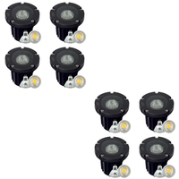 Outdoor Landscape Lighting LED 12V Low Voltage UNB04 4x/8x/12x Package Cast Brass 12V Low Voltage Round LED In-Ground Well Light IP65 Waterproof with MR16 5W 3000K Bulb Black Brass 8 Pack