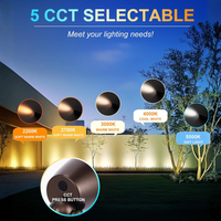 Outdoor Landscape Lighting LED 12V Low Voltage CDA02 4-Pack 9W 5CCT 2200K/2700K/3000K/4000K/5000K Selectable Integrated LED Bronze Aluminum Outdoor Spotlight Directional 12V AC/DC Low Voltage Landscape Lighting Package