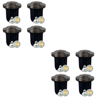 Outdoor Landscape Lighting LED 12V Low Voltage UNB10 4x/8x/12x Package Cast Brass Round Bi-Directional 12V Low Voltage LED In-ground Well Light with MR16 5W 3000K Bulb 8 Pack