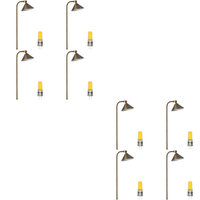 Outdoor Landscape Lighting LED 12V Low Voltage PLB05 4x/8x/12x Package LED 12V Low Voltage Landscape Brass Lighting Directional Pathway Light with G4 2W 3000K Bulb 8 Pack