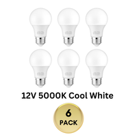 Outdoor Landscape Lighting LED 12V Low Voltage E26 6W 12V-24V 3000K/5000K 600LM AC/DC LED Shatterproof Bulbs 6-Pack Non-Dimmable Energy Saving Low Voltage Light Bulb 6-Pack 6W Cool White 5000K