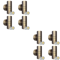 Outdoor Landscape Lighting LED 12V Low Voltage SCB05 4x/8x/12x Package LED Cylinder Up Down Light 2 Directional Brass Sconce Lighting with 12V Low Voltage 5W 3000K Bulb