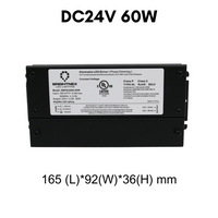 Outdoor Landscape Lighting LED 12V Low Voltage TSDC01 12V/24V DC Low Voltage Dimmable Transformers UL Listed LED Driver Outdoor Rated 24V DC 60W No Pigtail Plug