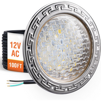 Outdoor Landscape Lighting LED 12V Low Voltage PL35 12V AC LED Stainless Steel Pool Light Jacuzzi Spa 6500K Cool White 3000LM Low Voltage Pool Light 100ft