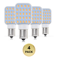 Outdoor Landscape Lighting LED 12V Low Voltage BA15S 3W Rotating LED Capsule DC10-30V Warm White Energy Efficient 1141/1156 Base Light Bulb Package 4 Pack