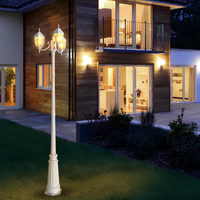 Outdoor Landscape Lighting LED 12V Low Voltage PLH02 Classic Black or White Aluminum 3-Head Post Light 92.5