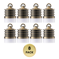 Outdoor Landscape Lighting LED 12V Low Voltage HLA01 Calvo Low Voltage Brass Yellow Cylinder Pendant 4.5W 2700K Integrated LED Aluminum Light Hanging Patio Light 8 Pack