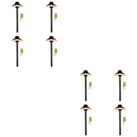 Outdoor Landscape Lighting LED 12V Low Voltage PLB02 Frosted Lens 4x/8x/12x Package Outdoor Garden Pathway Light | 12V Low Voltage Brass Path Light with G4 3W 3000K Bulb Black Brass 8 Pack