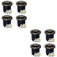 Outdoor Landscape Lighting LED 12V Low Voltage UNB09 4x/8x/12x Package Cast Brass Round Mono-Directional 12V Low Voltage LED In-ground Light with MR16 5W 3000K Bulb 8 Pack