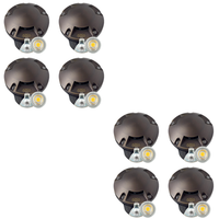 Outdoor Landscape Lighting LED 12V Low Voltage UNB11 4x/8x/12x Package Cast Brass Round Tri-Directional 12V Low Voltage LED In-ground Light with MR16 5W 3000K Bulb 8 Pack