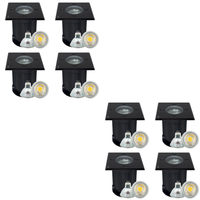 Outdoor Landscape Lighting LED 12V Low Voltage UNS01 4x/8x/12x Package 12V Low Voltage LED In-Ground Well Light Square Stainless Steel Landscape Lighting Waterproof with MR16 5W 3000K Bulb Black 8 Pack