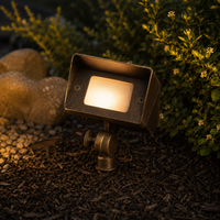 Outdoor Landscape Lighting LED 12V Low Voltage FPB01 Brass 12V Low Voltage Rectangular LED Directional Floodlight Adjustable Lighting G4 Socket