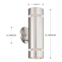 Outdoor Landscape Lighting LED 12V Low Voltage SCSH01 120V Line Voltage LED Stainless Steel Cylinder Up Down Light 2 Directional Sconce Lighting Medium Base Sockets
