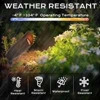 Outdoor Landscape Lighting LED 12V Low Voltage CDA02 4-Pack 9W 5CCT 2200K/2700K/3000K/4000K/5000K Selectable Integrated LED Bronze Aluminum Outdoor Spotlight Directional 12V AC/DC Low Voltage Landscape Lighting Package