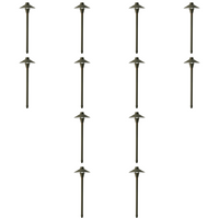 Outdoor Landscape Lighting LED 12V Low Voltage PL44B with G4 3W 2700K 4x/8x/12x Package Solid Brass Medium Mushroom Hat Path Light - Light Bronze Finish Low Voltage Landscape Lighting 12 Pack