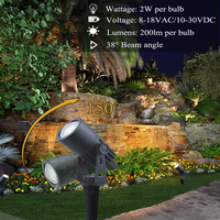 Outdoor Landscape Lighting LED 12V Low Voltage CDA01 2 and 4 Pack 2W 200LM MR11 2700K LED Outdoor Mini Spotlight Directional Narrow Beam Angle Low Voltage Landscape Lighting