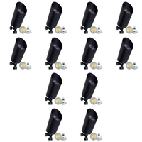 Outdoor Landscape Lighting LED 12V Low Voltage SPB09 4x/8x/12x Package 12V Low Voltage LED Outdoor Landscape Brass Spotlight with MR16 5W 3000K Bulb Black Brass 12 Pack