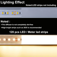 Outdoor Landscape Lighting LED 12V Low Voltage AC06 U-Shaped Silver or White Rectangular Aluminum Channel 3.3FT/1M For Max 12mm LED Strip Lights Pack of 10 or 20