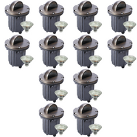 Outdoor Landscape Lighting LED 12V Low Voltage UNB02 4x/8x/12x Package Cast Brass 12V Low Voltage Half Moon Round LED In-ground Well Light IP65 Waterproof with MR16 Socket 5W 3000K Bulb 12 Pack Natural Brass