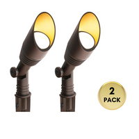 Outdoor Landscape Lighting LED 12V Low Voltage SPAA01 Integrated Mini Aluminum Spotlight Low Voltage Outdoor Lighting Package of 2 and 6 2 Pack Brown