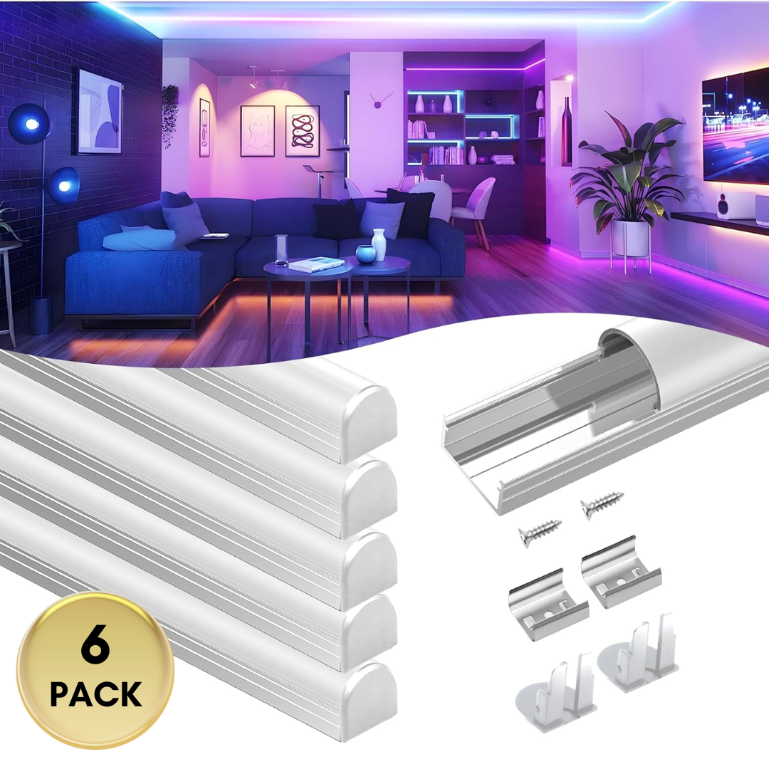 Outdoor Landscape Lighting LED 12V Low Voltage AC09 U-Shaped Spotless Aluminum Channel 3.3FT/1M For Max 16mm Width LED Strip Lights Pack of 6 and 10 6 Pack of 3.3ft (1M) Silver