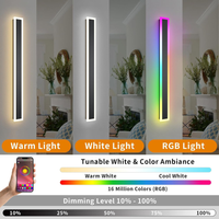 Outdoor Landscape Lighting LED 12V Low Voltage SCH16 2-Pack 32W RGB-IC Tunable White 39.4 Inch LED Rectangular Modern Outdoor Wall Sconce Light Dimmable 120V Line Voltage IP65