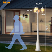 Outdoor Landscape Lighting LED 12V Low Voltage PLH02 Classic Black or White Aluminum 3-Head Post Light 92.5