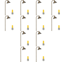 Outdoor Landscape Lighting LED 12V Low Voltage PLB05 4x/8x/12x Package LED 12V Low Voltage Landscape Brass Lighting Directional Pathway Light with G4 2W 3000K Bulb 12 pack