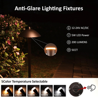 Outdoor Landscape Lighting LED 12V Low Voltage ALPCC10 6-Pack 5W Selectable 5CCT 2200K/2700K/3000K/4000K/5000K LED Landscape Bronze Pathway Light Package, 12V-24V AC/DC Low Voltage Path Lights