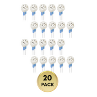 Outdoor Landscape Lighting LED 12V Low Voltage Ceramic Socket Adapter for G4, G6.35, MR11, MR16 Bulbs Package – 12V-250V Heat-Resistant Light Bulb Holder for Halogen and LED – Replacement Connector 20 Pack