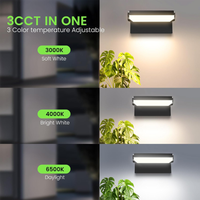 Outdoor Landscape Lighting LED 12V Low Voltage SCA05 Adjustable 20W/40W/55W 3CCT 3000K/4000K/6500K Integrated LED Wall Sconce Flood Light 9″x5.9″x4.5″ 120V Line Voltage Aluminum Wall Sconce Lighting IP65 Waterproof