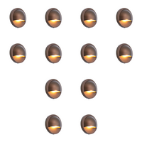 Outdoor Landscape Lighting LED 12V Low Voltage IDL02 4x/8x/12x Package Aluminum Round Surface Mount 2700K Warm White Integrated LED Deck Light Low Voltage Landscape Lighting 12 Pack