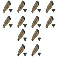 Outdoor Landscape Lighting LED 12V Low Voltage SPBP06 Tulay Antique Brass Spot Light 4x/8x/12x MR16 5W 2700K Package Low Voltage Landscape Lighting 12 Pack
