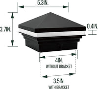 Outdoor Landscape Lighting LED 12V Low Voltage CPL02 Modern 2700K 3W 12V AC/DC Low Voltage Aluminum LED Pyramid Post Cap Light for 3.5x3.5 or 4x4