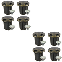 Outdoor Landscape Lighting LED 12V Low Voltage UNB07 4x/8x/12x Package Cast Brass 12V Low Voltage Round Multi-Directional LED In-ground Well Light IP65 Waterproof with MR16 5W 3000K Bulb 8 Pack Natural Brass