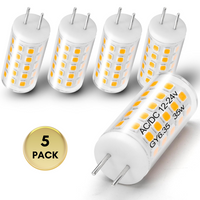 Outdoor Landscape Lighting LED 12V Low Voltage GY6.35 2700K 12V LED Bi-Pin JC Type Light Bulb Package | Landscape Lighting Accessory GY6.35 - 4W - 5 Pack
