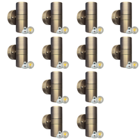 Outdoor Landscape Lighting LED 12V Low Voltage SCB05 4x/8x/12x Package LED Cylinder Up Down Light 2 Directional Brass Sconce Lighting with 12V Low Voltage 5W 3000K Bulb